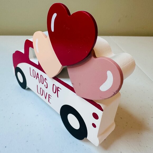 LOADS OF LOVE pickup truck Valentines Day decoration Heart Valentine tiered tray - Picture 4 of 8